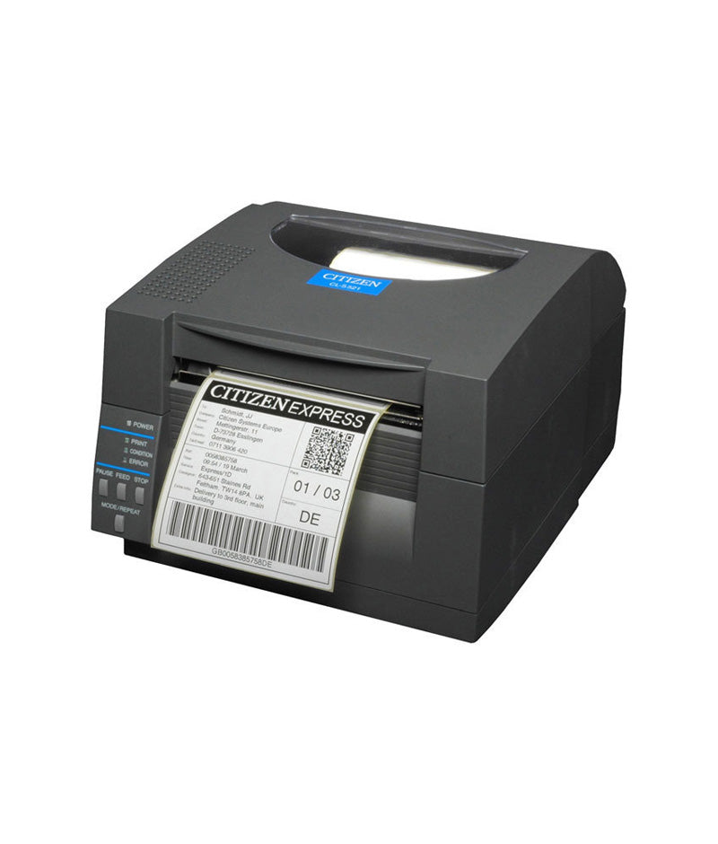 Citizen CL-S521 Direct Thermal Printer - 203 dpi, Auto Detect/Emulates ZEB and DMX LAN, Gray