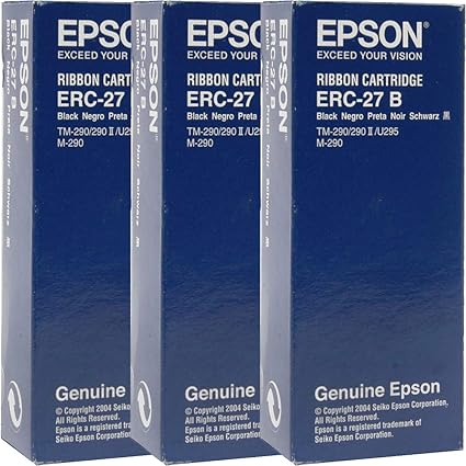 Epson Black Impact Ribbon Cartridge for TM-290/TM-U295, M-290 - Three Pack
