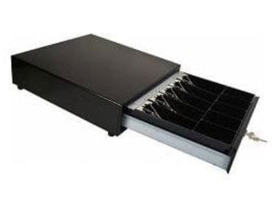 M-S Cash Drawer Smart Series 16" Cash drawer - printer interface - Media slots - 4 Bills 8 Coins CDN insert; Cable bottom-exit detach-cable w/DB9