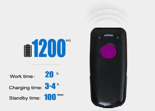 ZAP - Pocket Size 1D & 2D Barcode Scanner - Bluetooth 4.0 - IOS - Windows - Android