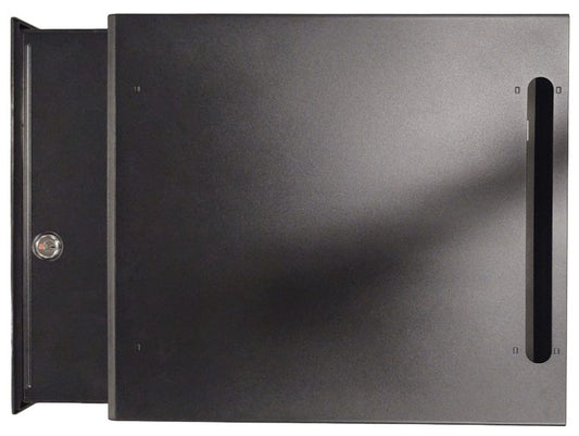 Cash Drawer Deluxe 16" x 17" x 3.54" Black - 5 bill 8 coin Ball Bearing / MicroSwitch and Locking Lid Cable Included