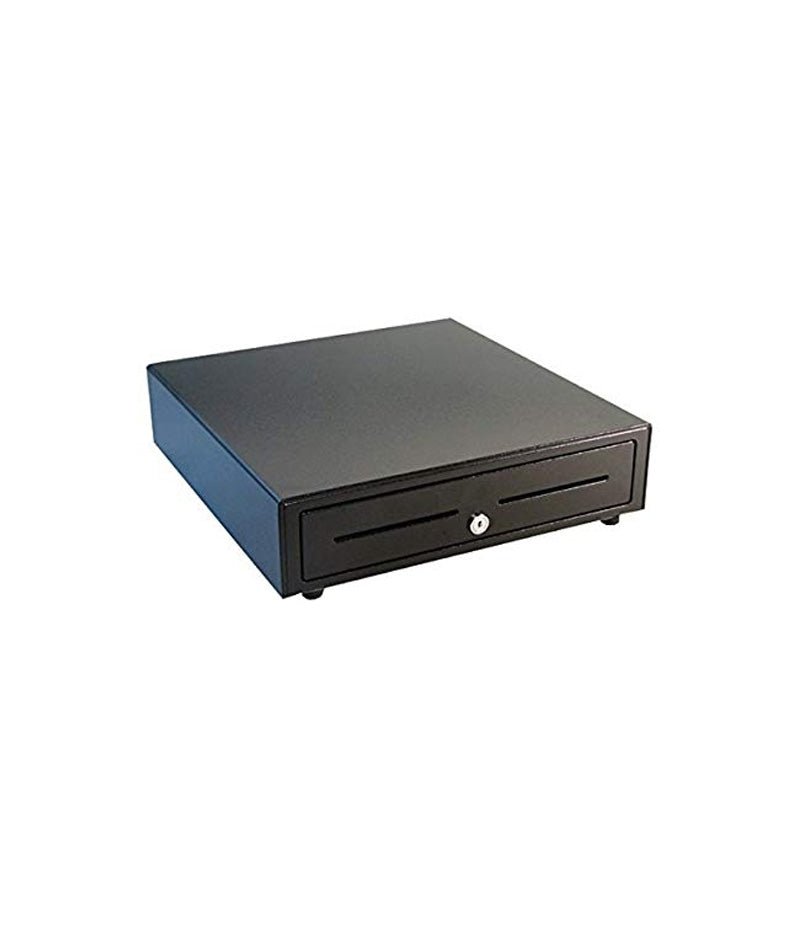 APG, VASARIO SERIES, STANDARD-DUTY CASH DRAWER, MULTIPRO 24V, BLACK, PAINTED FRONT, 16X16, DUAL MEDIA SLOTS, FIXED 5X5 US TILL, REQUIRES CABLE