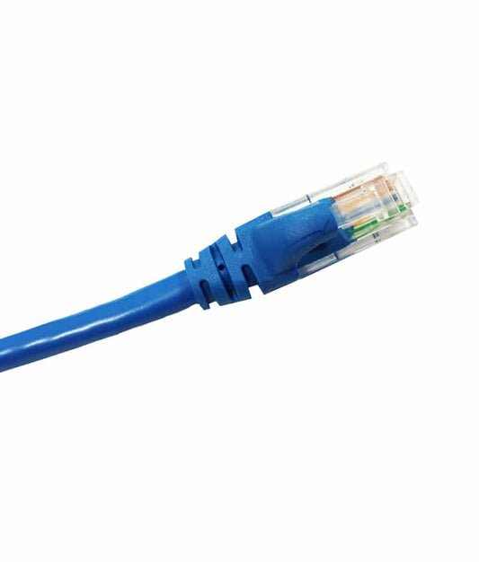 PATCH CORD CAT6, 7FT, BLUE, BOOTED - 25 Year Warranty - 50 Microns  Gold on Connectors