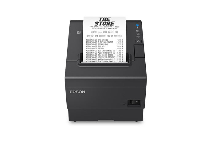 Epson OmniLink TM-T88VII Fixed Interface Thermal Printer, USB + Ethernet, Black 4 year limited warranty; AC Adapter w/ AC Cord